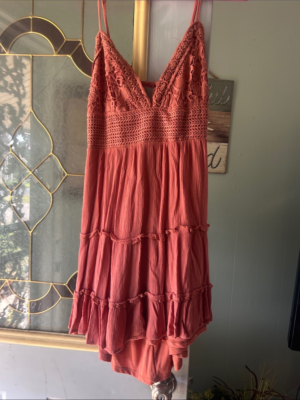 Rue21 Coral Crochet-Detail High-Low Sundress